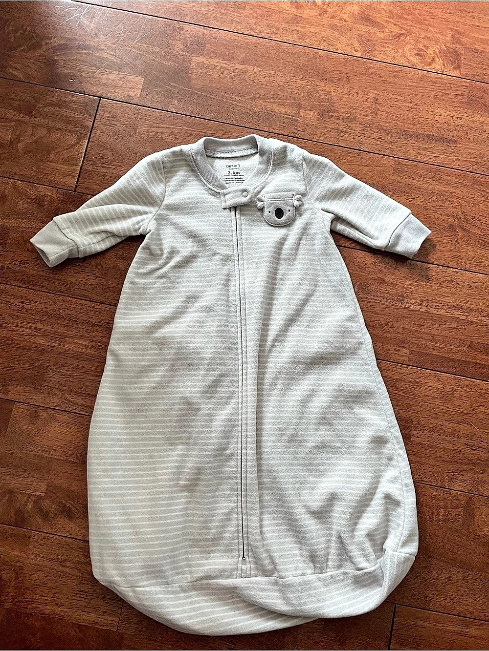 Carter's Bedtime Wearable Blanket Sleep Sack Gray Striped 3-6M